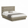 Cama de Casal em Painel de Partículas Carvalho Cinzento para Colchão 160 x 200 cm