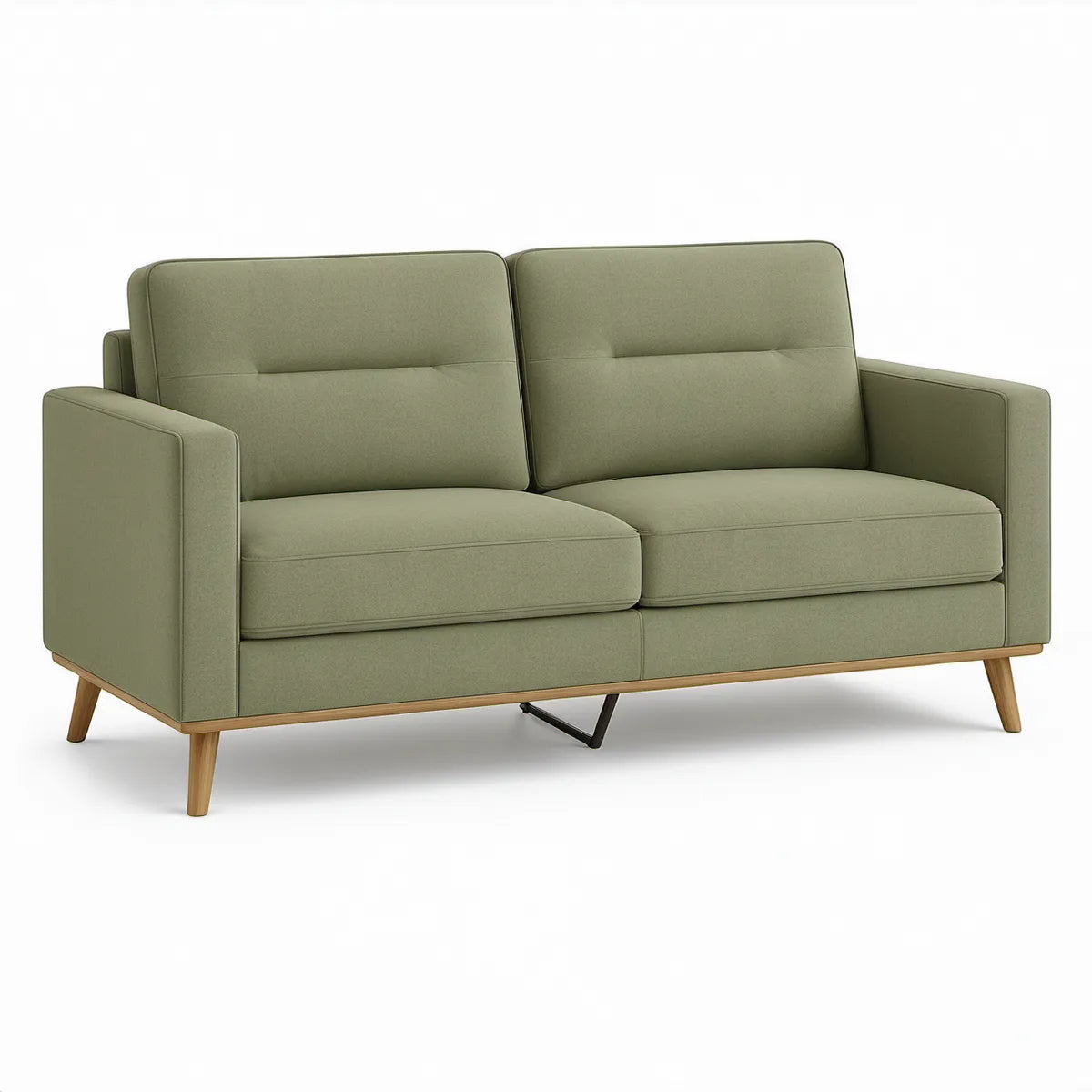 Sofá de 2 Lugares em Poliéster Verde Oliva 160 x 85 x 85 cm