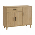 Aparador em MDF Carvalho Claro com 3 Portas e 1 Gaveta, 120 x 40 x 100 cm