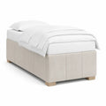 Cama Estofada Bege 150 x 210 x 35 cm para Colchão 140 x 200 cm