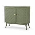 Aparador Retangular de 2 Portas em MDF Verde-Oliva 100 x 40 x 80 cm